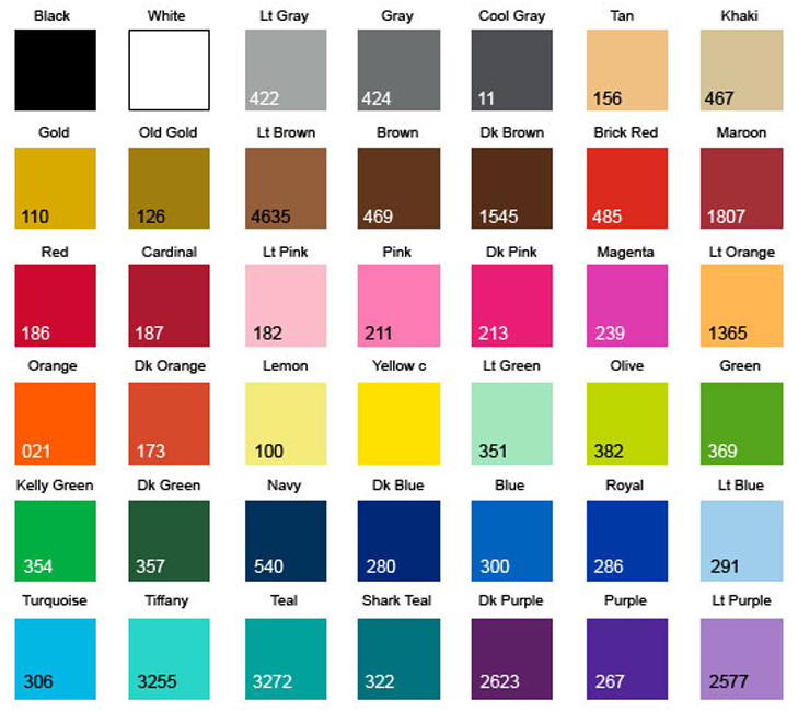 T shirt colors clearance for screen printing